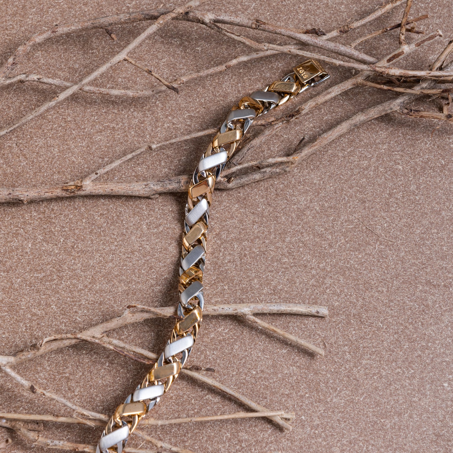 modern- gents bracelet-white gold-rosegold